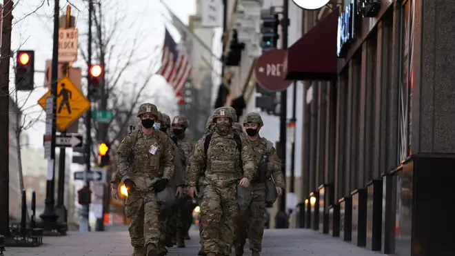 National Guards deploy ahead of President-elect Joe Biden’s inauguration ceremony (Matt Slocum/AP)