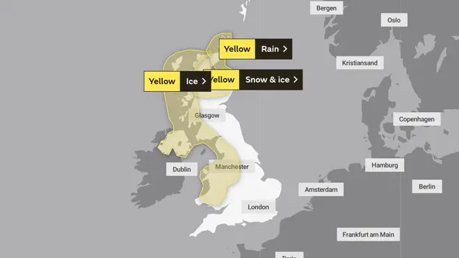 Yellow weather warnings are in place across the UK