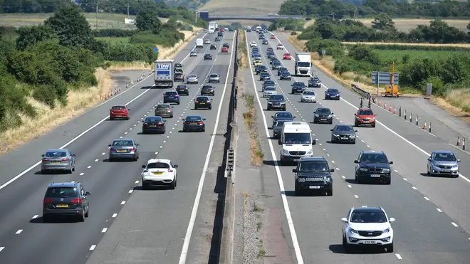 Vehicles on the M4 motorway
