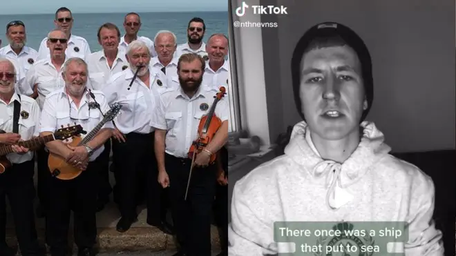 The Sheringham Shantymen, a group of singers from North Norfolk, and Nathan Evans, whose TikTok video went viral and inspired a global trend