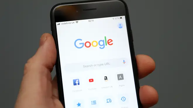Google on a mobile phone