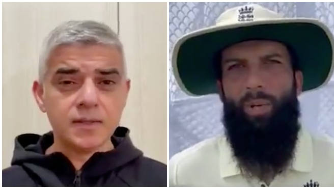 Mayor of London Sadiq Khan and cricketer Moeen Ali appeared in the video