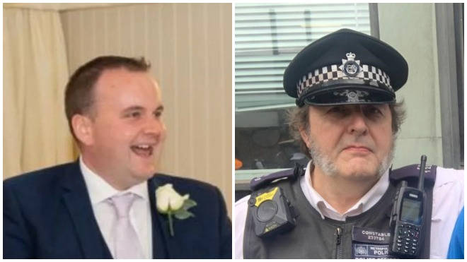 PC Michael Warren (left) and PC John Fabrizi were among those who lost their lives to Covid