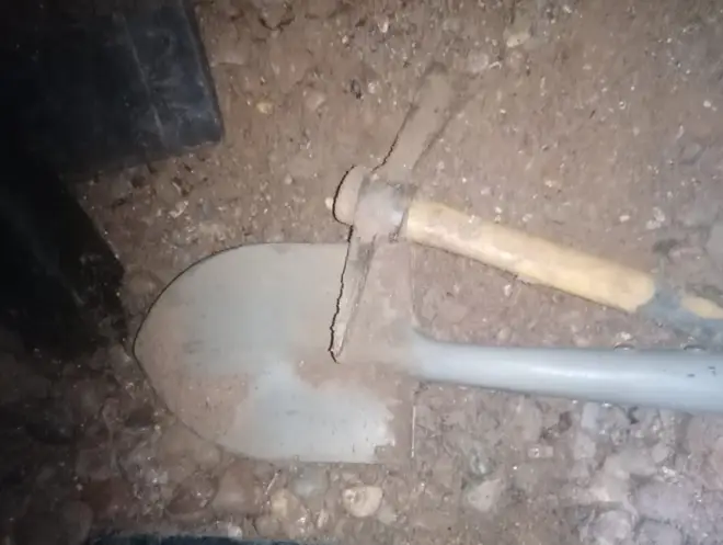 Protesters dug the tunnels with pick axes and spades