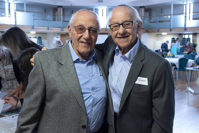 Manfred Goldberg (left) and Zigi Shipper during a Holocaust Educational Trust event in 2019