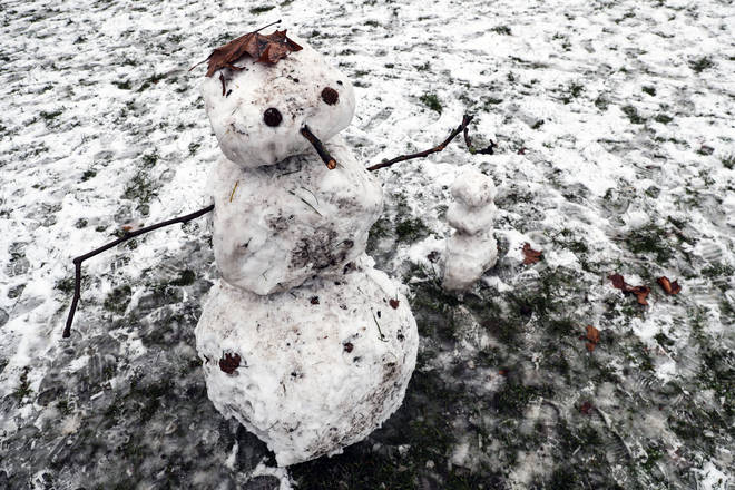 A three-year-old boy's snowman was kicked by the binman