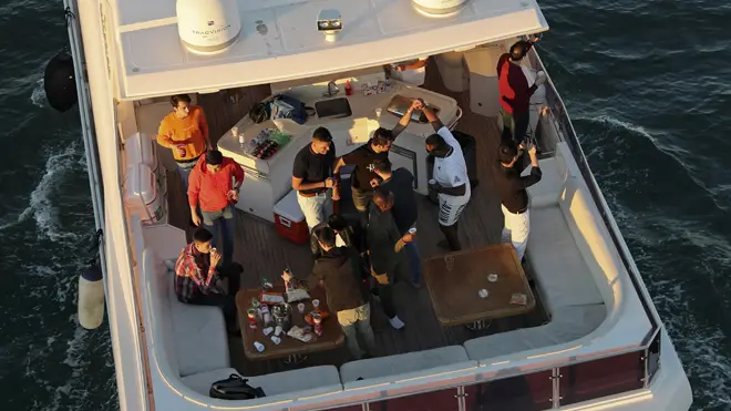 People partying on a yacht in Dubai