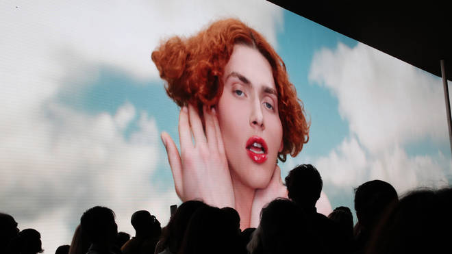 Sophie Xeon appears on-screen during the Louis Vuitton Womenswear Spring/Summer 2020 show