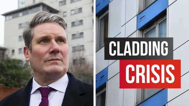 Sir Keir Starmer has visited victims of the cladding crisis in London
