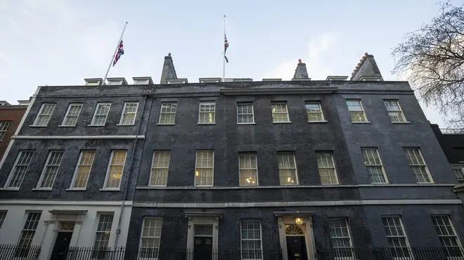 The flags in Downing Street were lowered to half-mast to mark Cpt Tom's passing