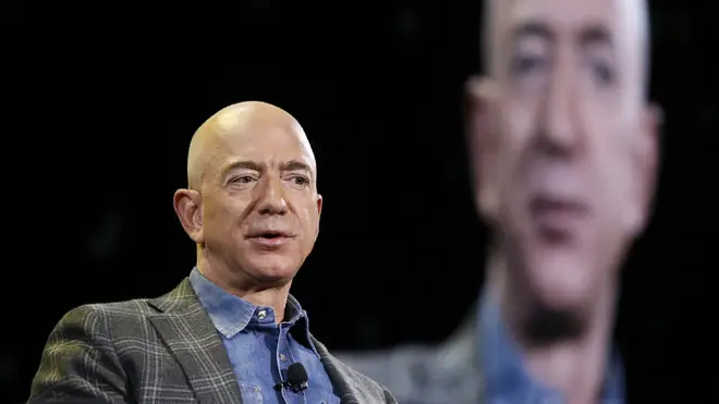 Amazon CEO Jeff Bezos speaking at a gathering