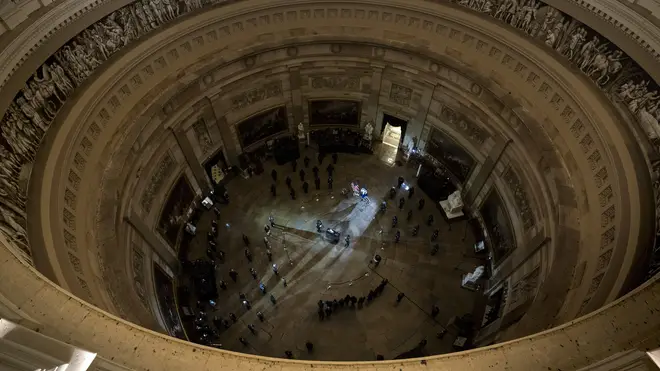 Mr Sicknick was lying in honour in the famed domed rotunda on Tuesday evening,