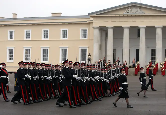 Recruits at Sandhurst have been told they face severe punishment if they break Covid rules (file image)