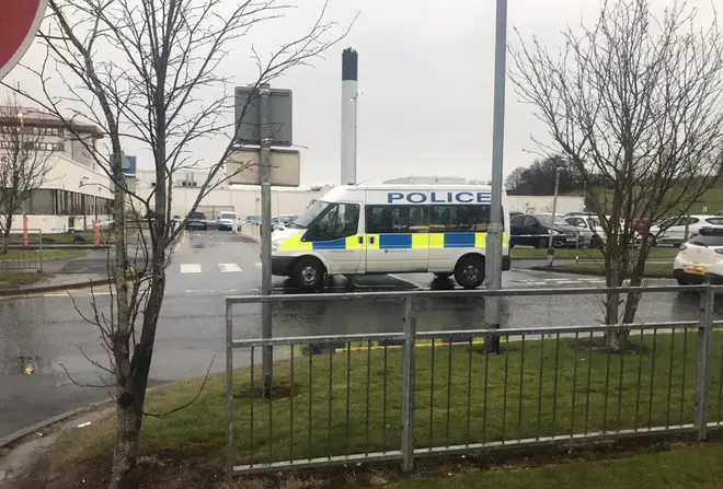 Police at the scene of the incidents in Kilmarnock