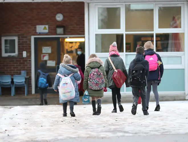 File photo: Pupils arriving at Manor Park School and Nursery in Knutsford, Cheshire