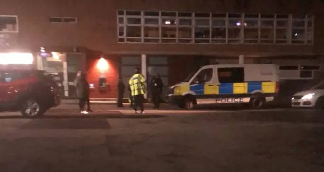 Manchester police attending the accommodation on Friday evening