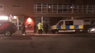 Manchester police attending the accommodation on Friday evening.