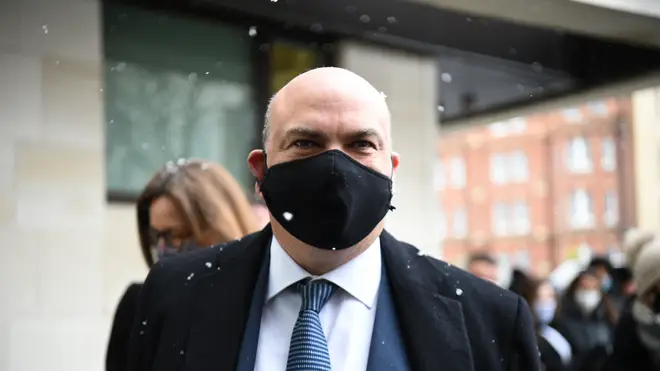 British tech tycoon Michael Lynch arriving at Westminster Magistrates’ Court, London