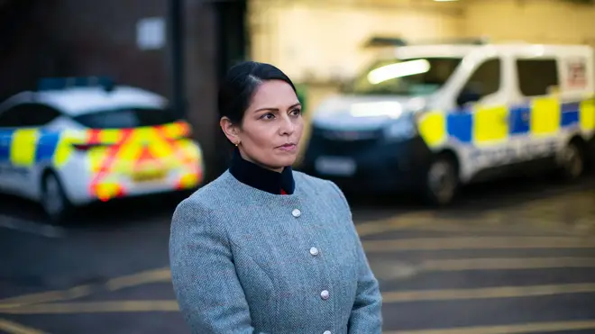 Priti Patel pledged £60 million to police forces in England and Wales to cover the extra costs of enforcing coronavirus pandemic rules.