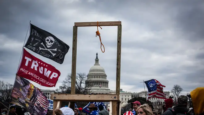The mob set up a gallows outside the Capitol