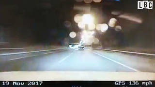 Police filmed the driver travelling at 136mph on the M60 on Sunday night
