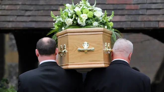 A funeral taking place