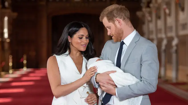 Harry and Meghan with baby son Archie in 2019