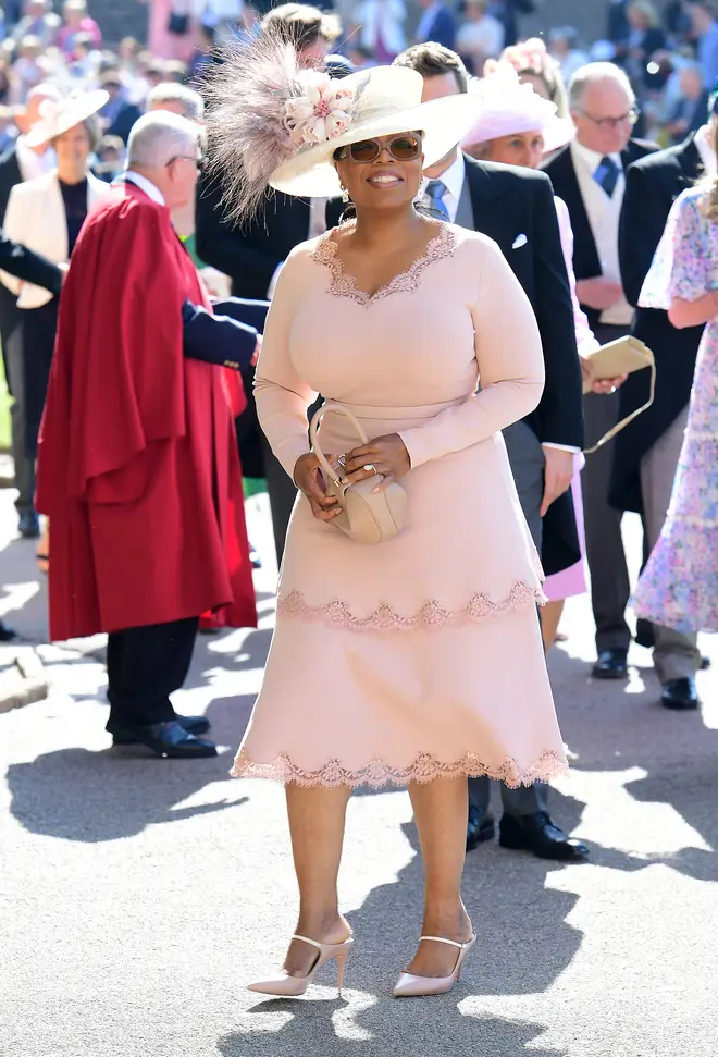 Oprah Winfrey pictured at their wedding in May 2018