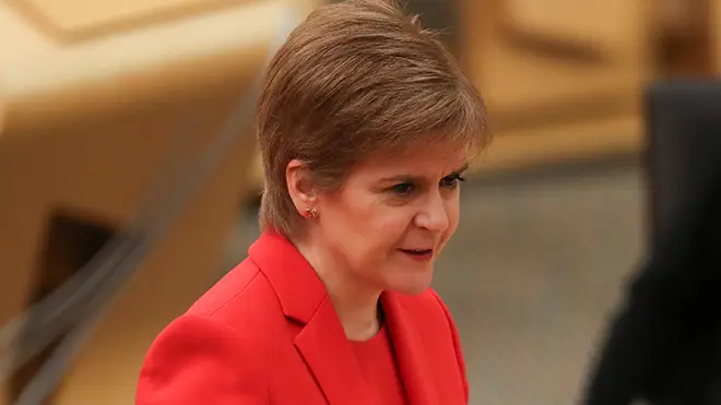 Nicola Sturgeon is speaking in Scottish Parliament today