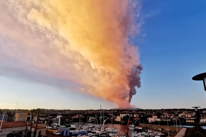 Plumes of smoke could be seen over local towns