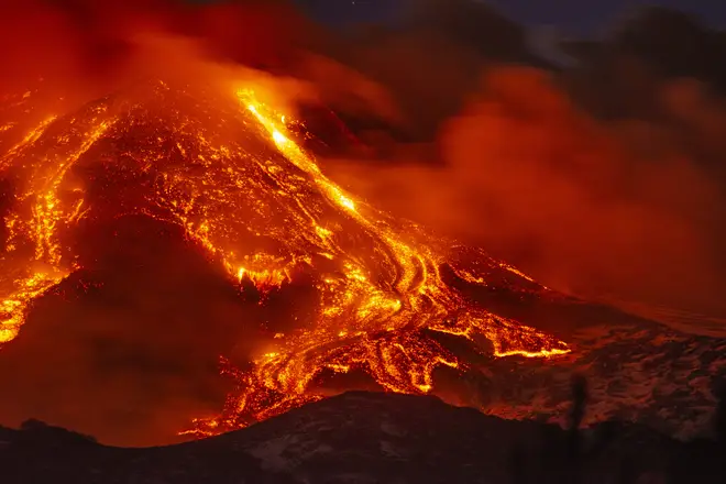 Mount Etna erupted on the Italian Island of Sicily on Tuesday