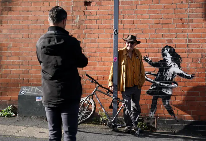 The Banksy artwork originally appeared in Lenton, Nottingham