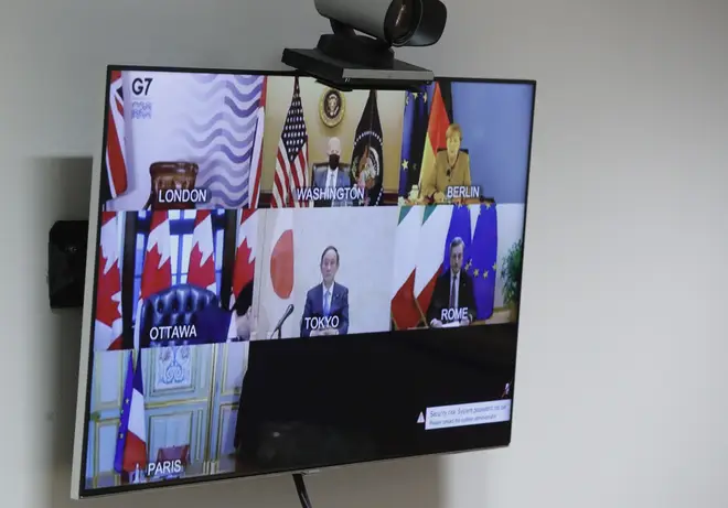 Leaders of the G7 countries held a virtual meeting on Friday