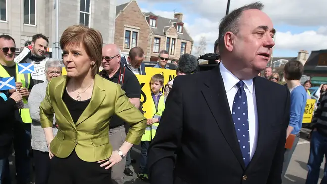 Nicola Sturgeon (left) says there is no evidence to back up Mr Salmond's (right) claims