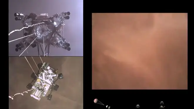Nasa has released a first-of-its-kind video of the Perseverance rover landing on Mars