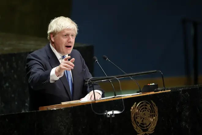Prime Minister Boris Johnson has warned that climate change threatens global peace
