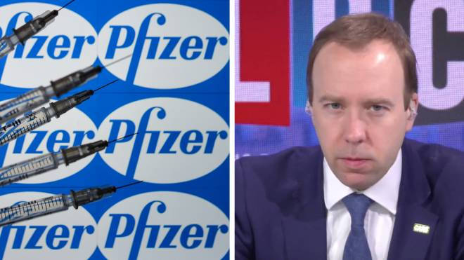 Pfizer hit back after Matt Hancock told LBC there would be fewer vaccines this week due to supply