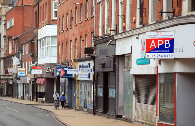 Many shops remain closed on the High Street in Leicester during England's third national lockdown