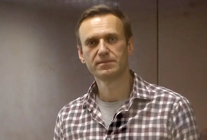 Russian opposition activist Alexei Navalny during an offsite hearing of the Moscow City Court