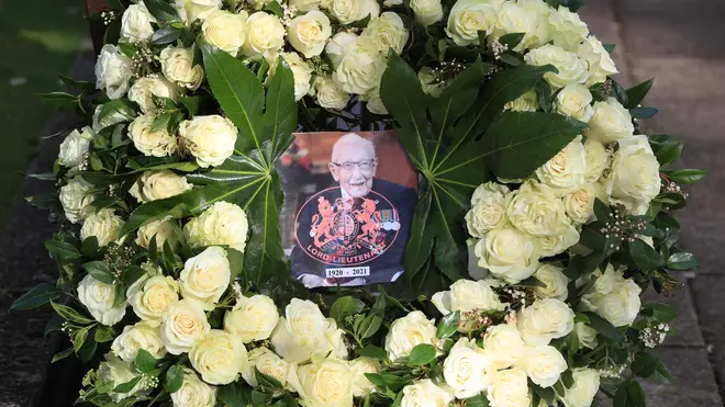 Captain Sir Tom Moore's family held a private funeral for the NHS fundraiser