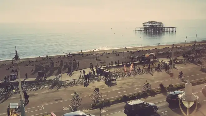 Passers-by in Brighton were concerned to see crowds at the beach