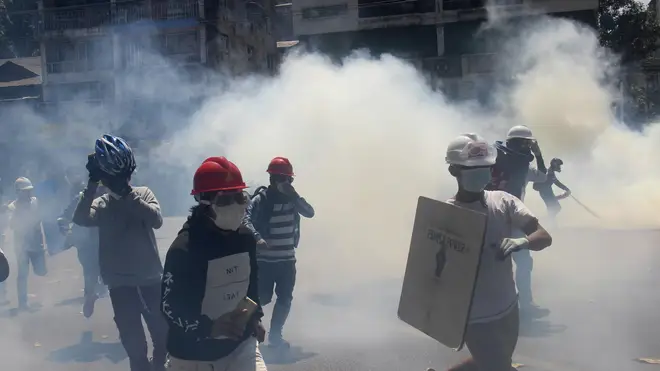 Tear gas fired at protesters