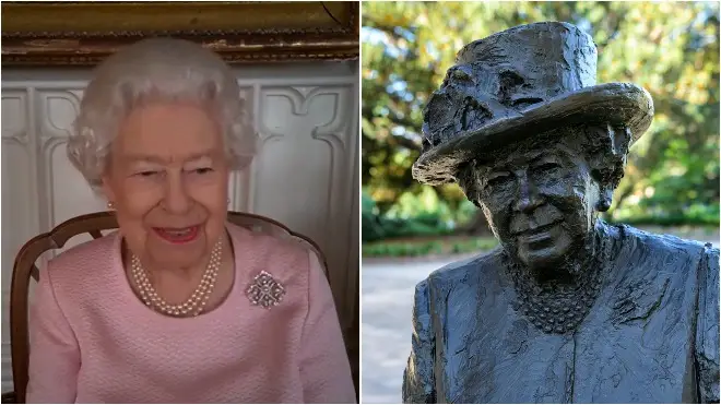 The statue of the Queen was unveiled virtually by her majesty