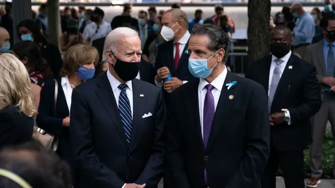 Mr Cuomo, pictured with US President Joe Biden, has also been accused of harassment by two women who worked for his administration