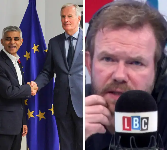 Sadiq Khan spoke to James O'Brien after meeting with Michel Barnier in Brussels