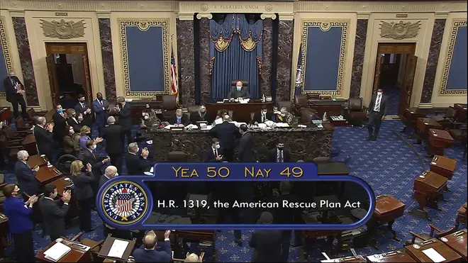 Senators passed the Covid-19 recovery deal by 50-49 votes