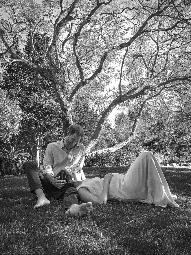 The Duke and Duchess of Sussex released a photograph of them under a tree in Los Angeles to announce the news of their second child.