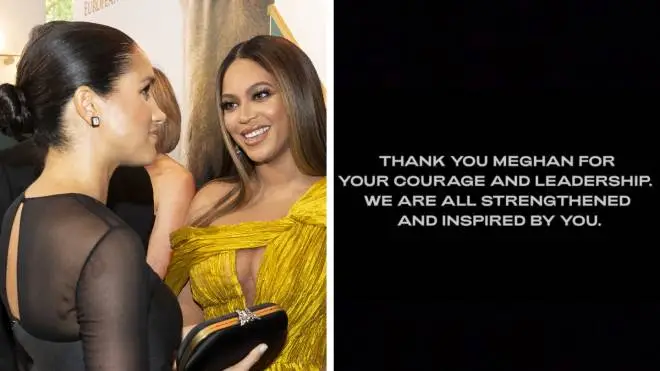 Beyoncé has spoken out in support of Meghan Markle following the Oprah interview