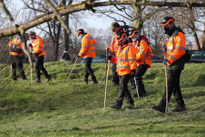 London Search and Rescue joined specialist officers in caring out searches in Clapham.