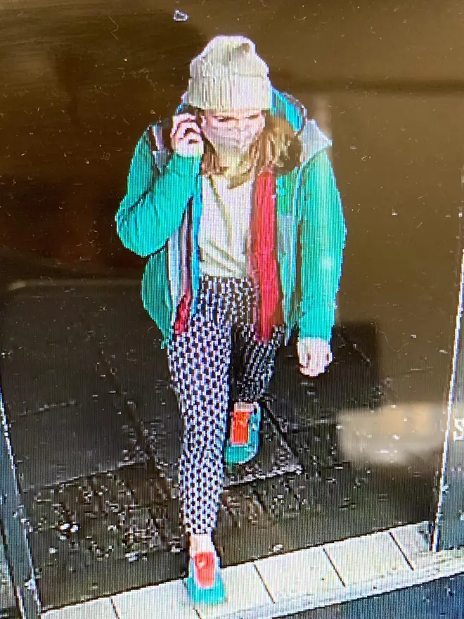 CCTV images showed Sarah Everard in a green jacket and white beanie on the night she went missing.